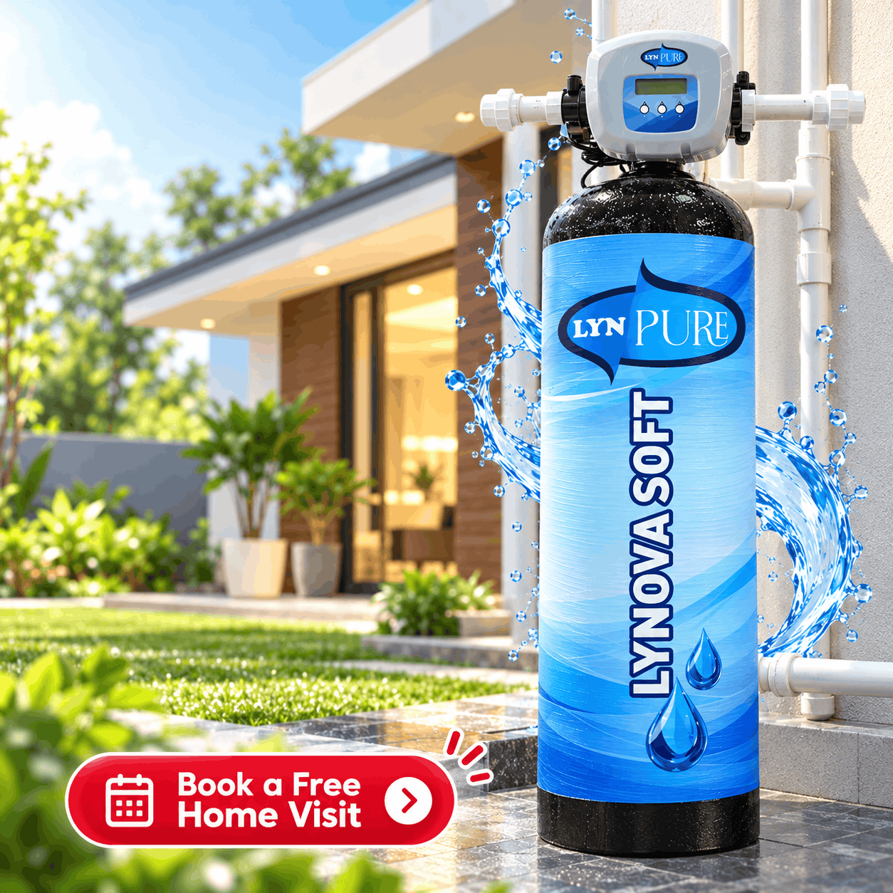 Residential water softener systems for apartments and family homes